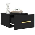 vidaXL Tables de chevet murales 2 Pièces noir 35x35x20 cm