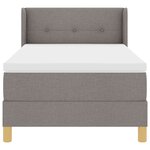 vidaXL Lit box spring avec matelas - taupe  100x200 cm  tissu.