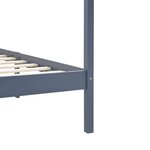 vidaXL Cadre de lit à baldaquin sans matelas gris bois massif 90x200cm