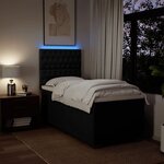 vidaXL Sommier à lattes de lit avec matelas Noir 90x200 cm Tissu