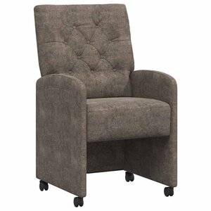 vidaXL Chaises de Salle à Manger avec Roues 2 pc Simili daim