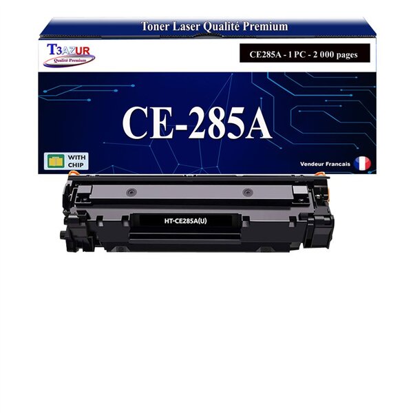 T3AZUR -Toner compatible avec HP CE285A (85A) pour HP LaserJet M1132 MFP  M1214NFH  M1217NFW  P1102  P1102W
