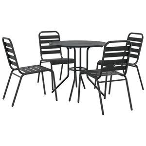 vidaXL Ensemble de chaises de jardin empilables 5 Pièces anthracite
