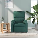 vidaXL Fauteuil de massage inclinable Vert foncé Tissu