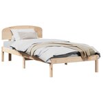 vidaXL Cadre de lit avec tête de lit Naturel 90 x 200 cm Pin massif