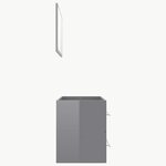 vidaXL Ensemble de meubles de bain 2 Pièces Gris brillant Aggloméré