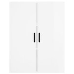 vidaXL Buffet haut Blanc brillant 69 5x34x180 cm Bois d'ingénierie