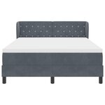 Lit Box Spring vidaXL avec Matelas Gris Foncé 140x200 cm en Velours