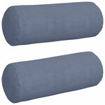 vidaXL Coussins d'accent 2 Pièces Bleu Ø 25 x 70 cm