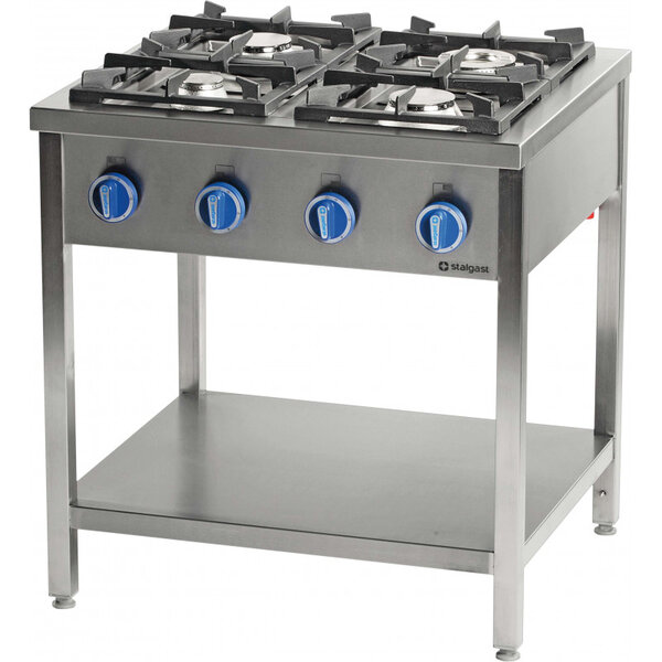 Piano de cuisson à gaz 4 feux sur table - série 900 - stalgast -  - acier inoxydable36 kwgaz de ville 900x900x850mm