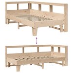vidaXL Lit bibliothèque sans matelas 90x190 cm bois de pin massif