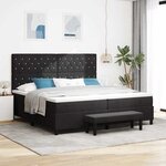vidaXL Lit à ressorts avec matelas Noir 200 x 200 cm Velours