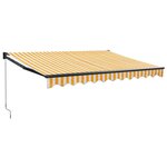 vidaXL Auvent rétractable jaune et blanc 3 5x2 5 m tissu et aluminium