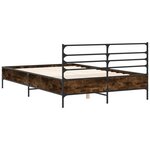 vidaXL Cadre de lit sans matelas chêne fumé 135x190 cm