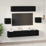 vidaXL Ensemble meuble TV 7 Pièces Chêne noir Bois d'ingénierie