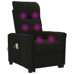 vidaXL Fauteuil de massage Noir Tissu