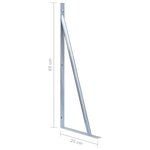 vidaXL Supports pour poteau de clôture 3 Pièces Acier galvanisé