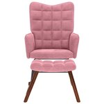 vidaXL Chaise à bascule avec repose-pied rose velours