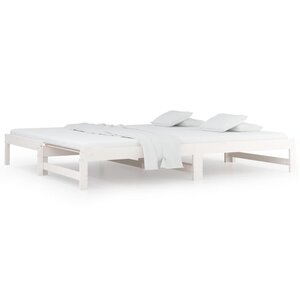 vidaXL Lit coulissant sans matelas blanc 2x(80x200)cm