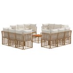 vidaXL Ensemble de canapés d'extérieur 13 Pièces Blanc Naturel et Crème