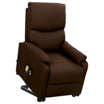vidaXL Fauteuil de massage Marron foncé Tissu