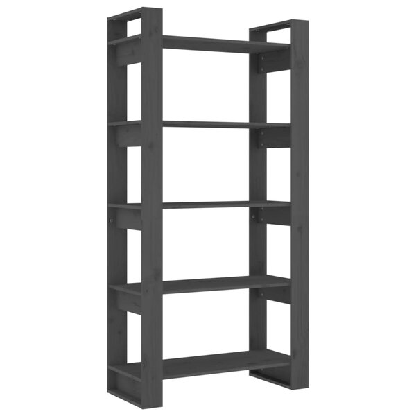 vidaXL Bibliothèque/Séparateur de pièce Gris 80x35x160 cm Bois massif