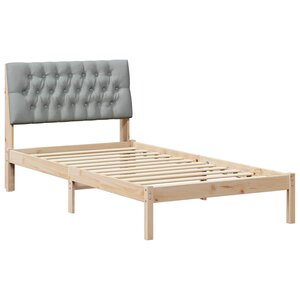 vidaXL Cadre de lit avec tête de lit rembourrée Marron 100 x 200 cm