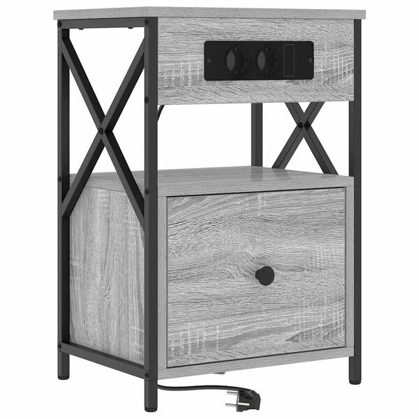 vidaXL Cabinet de chevet Sonoma gris 40 x 31 x 60 cm Bois d'ingénierie
