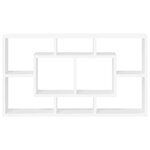 vidaXL Étagère murale 8 compartiments Blanc brillant