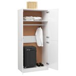 vidaXL Garde-robe Blanc brillant 80x52x180 cm Bois d’ingénierie
