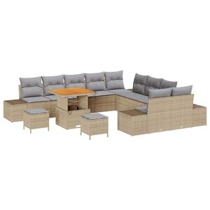 vidaXL Ensemble de canapé de jardin 13 Pièces Beige et Gris clair