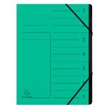 Trieur Agrafé Avec Élastiques Intérieur Noir 7 Compartiments - A4 - Vert - X 10 - Exacompta