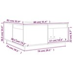 vidaXL Table basse Noir 80x81x36 5 cm Bois massif de pin