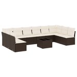 vidaXL Salon de jardin et coussins 11 Pièces marron résine tressée