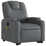 vidaXL Fauteuil inclinable de massage Gris Similicuir