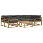 vidaXL Ensemble de canapés d'extérieur 5 Pièces Blanc et anthracite