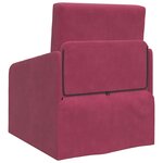 vidaXL Canapé-lit au sol 2-en-1 Bourgogne 65x80x83 cm Velours