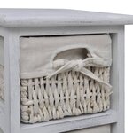 vidaXL Étagère de rangement en bois 4 paniers en tissage Blanc