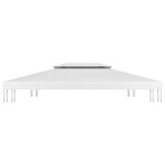 vidaXL Toile de toit de belvédère 2 niveaux 310 g/m² 4x3 m Blanc