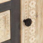 vidaXL buffet gris et blanc 75x35x55 cm bois de manguier massif