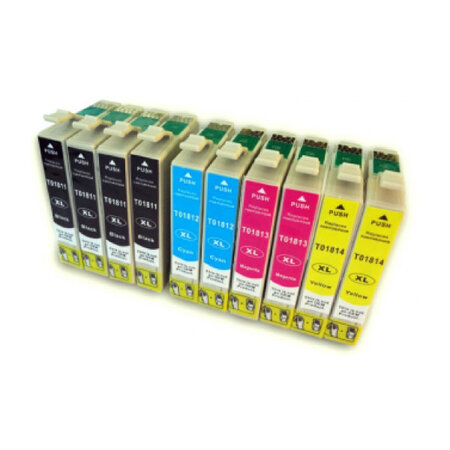 Pack de 10 cartouches compatibles t18 xl pour imprimantes epson