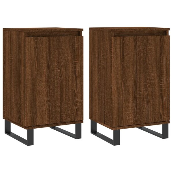 vidaXL Buffets 2 Pièces chêne marron 40x35x70 cm bois d'ingénierie