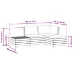 vidaXL Ensemble de canapés d'extérieur avec coussin 4 Pièce Marron