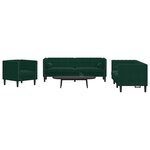 vidaXL Ensemble de canapé Chesterfield et traversins 3 Pièces vert foncé