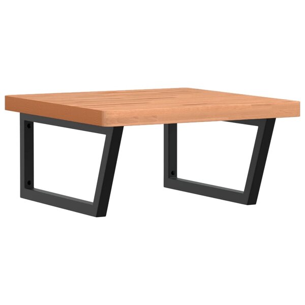 vidaXL Étagère de vasque murale acier et bois massif de hêtre