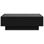 vidaXL Table basse avec LED noir 90x50x30 cm bois d'ingénierie