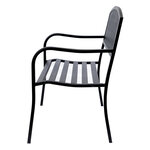 Banc 3 places de jardin terrasse style contemporain 127L x 60l x 87H cm métal époxy anticorrosion noir