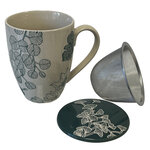 Mug avec infuseur nature peinte à la main