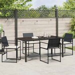 vidaXL Ensemble de salle à manger pour jardin 5 Pièces Noir Poly rotin