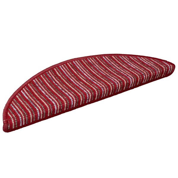 vidaXL Tapis d'escalier auto-adhésifs 15 Pièces Rouge 56 x 17 x 3 cm